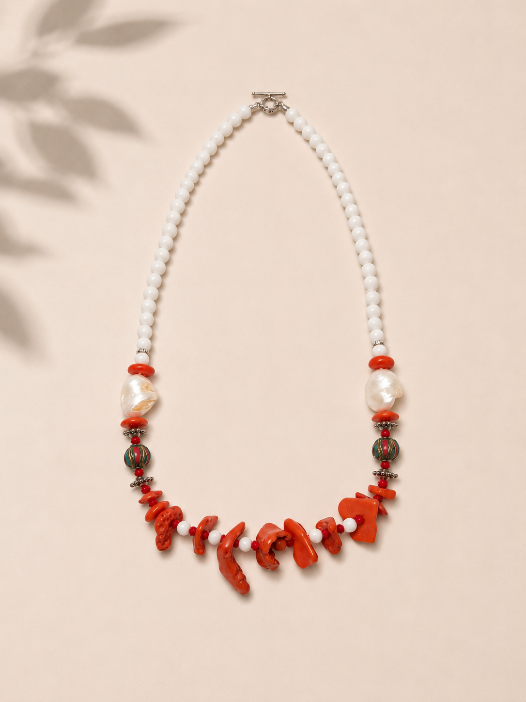 Collar con coral y perla - Nuh Nuh