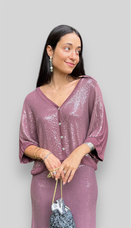 Chaqueta lentejuelas berenjena - Nuh Nuh